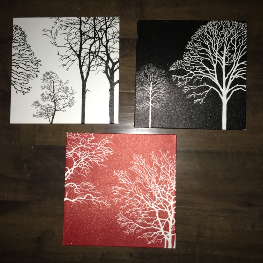 2/$15 Three piece set of tree wall art